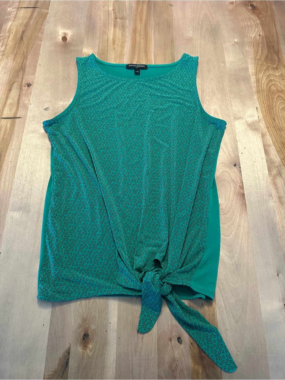 Banana Republic Teal Green Sleeveless Tie-Front Tank